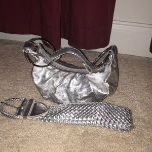 Aldo Distressed Small Satchel w/ Matching Belt